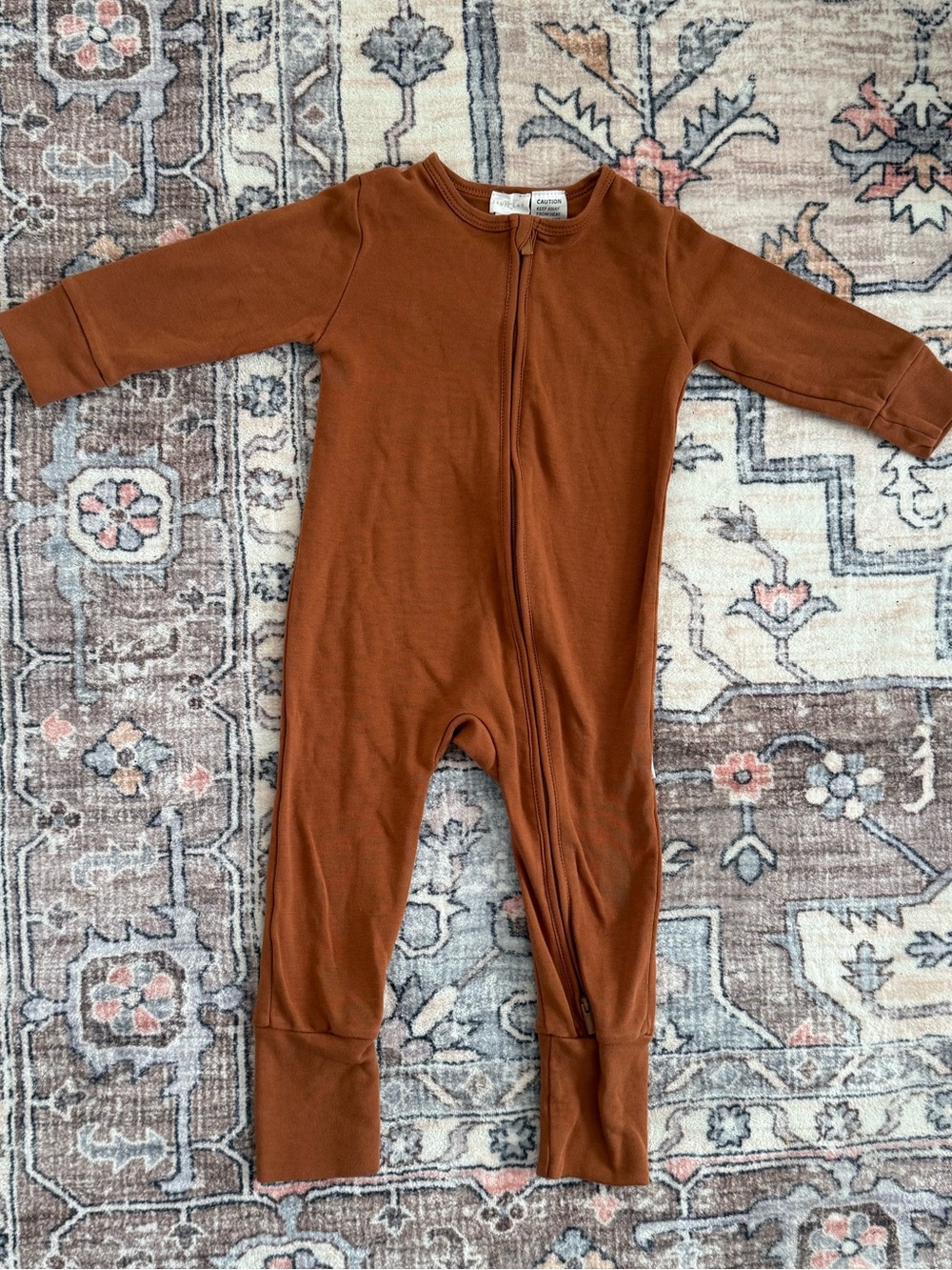 Jamie Kay Rust Brown Zippered Baby One-Piece Sleeper Like New